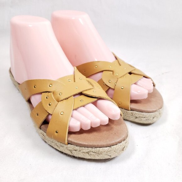 Picon Slide Sandals Women's Size 7.5 Gold Leather - Picture 2 of 8